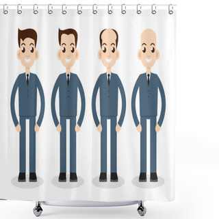 Personality  Stages Of Hair Loss Shower Curtains