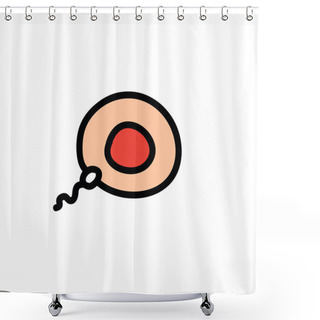Personality  Sperm And Egg Doodle Icon, Vector Illustration Shower Curtains
