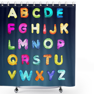 Personality  Cartoon Alphabet Vector Illustration Shower Curtains