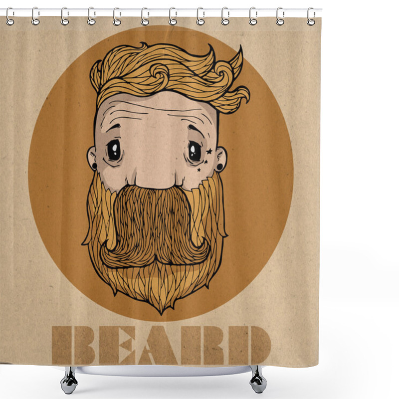 Personality  Beard Icon Vector Illustration   Shower Curtains