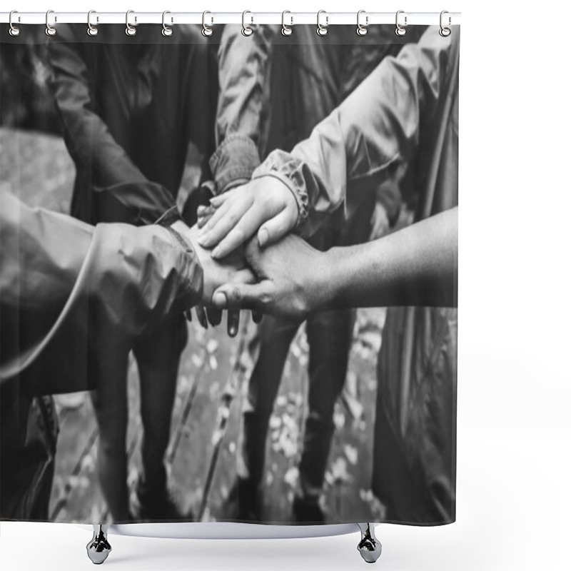 Personality  Team Building Outdoor In The Forest Shower Curtains