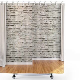 Personality  Empty Bright Interior . 3D Render Shower Curtains
