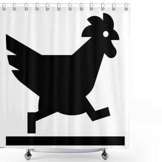 Personality  Chicken Crossing The Road Vector Icon Shower Curtains