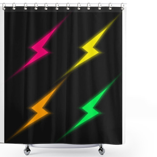 Personality  Bolt Four Color Glowing Neon Vector Icon Shower Curtains