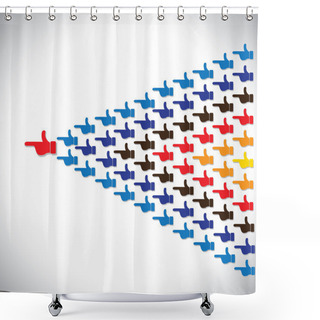 Personality  People Hands Together As Arrow - Leadership Concept Vector Shower Curtains