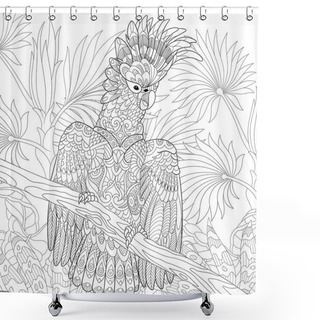 Personality  Zentangle Stylized Cockatoo Parrot Shower Curtains