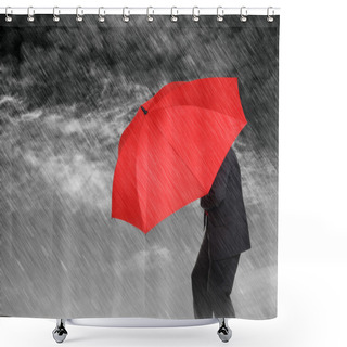Personality  Businessman Sheltering Shower Curtains