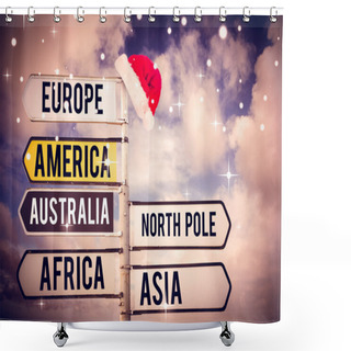 Personality  Composite Image Of Continents Shower Curtains