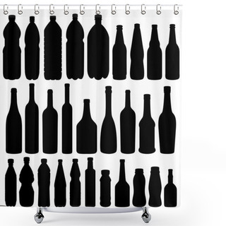 Personality  Bottle Collection - Vector Silhouette Shower Curtains