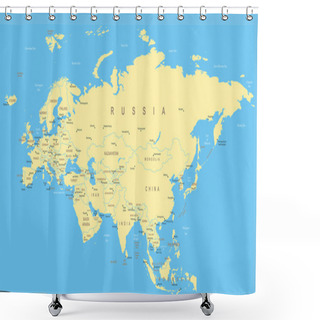 Personality  Eurasia - Map - Illustration. Shower Curtains