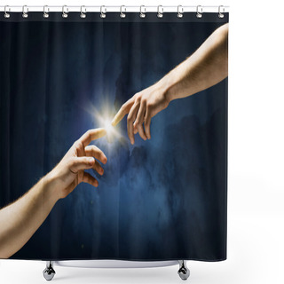 Personality  Creation Of Adam Shower Curtains