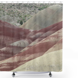 Personality  Painted Hills In The John Day Fossil Beds National Monument At Mitchell City, Wheeler County, Northeastern Oregon Shower Curtains