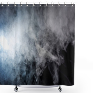 Personality  Creative Background With White Smoky Swirl On Black Shower Curtains