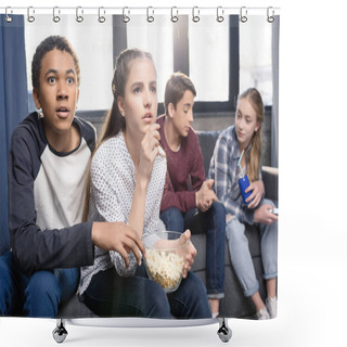 Personality  Teenagers Eating Popcorn  Shower Curtains