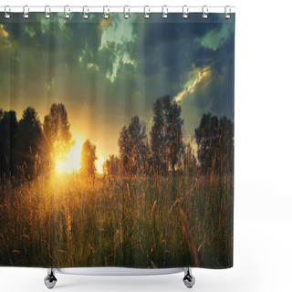 Personality  Summer Meadow On The Dusk Shower Curtains