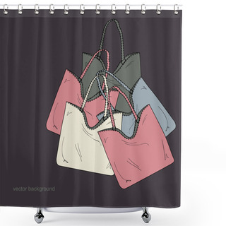 Personality  Vector Illustration Of A Female Bags. Shower Curtains