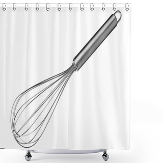 Personality  New Metal Balloon Whisk Isolated On White Shower Curtains