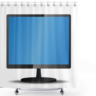 Personality  Lcd Tv Monitor. Illustration On White Background Shower Curtains