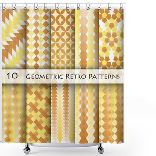 Personality  10 Geomatric Retro Pattern Graphic Design Shower Curtains