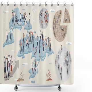 Personality  Population Set With Demography And Migration Data Tiny Person Collection Shower Curtains