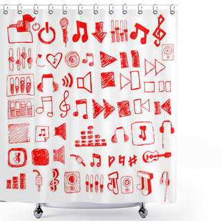 Personality  Audio Web Player Sketch Set Shower Curtains