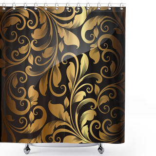 Personality  Seamless Wallpaper Pattern Gold, Vector Shower Curtains