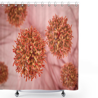 Personality  Thyroid Cancer Cells, 3D Illustration Shower Curtains