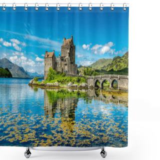 Personality  Eilean Donan Castle During A Warm Summer Day - Dornie, Scotland Shower Curtains