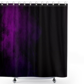 Personality  Mystical Abstract Black Background With Violet Steam  Shower Curtains