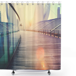 Personality  Panorama City And Buildings Shower Curtains