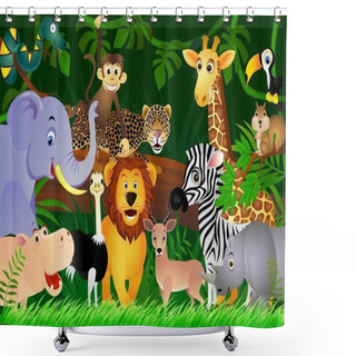 Personality  Animal In The Jungle Shower Curtains