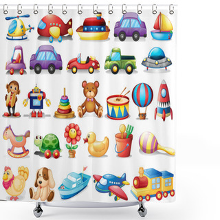 Personality  Collection Of Toys Shower Curtains