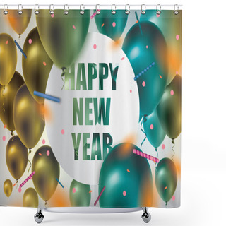 Personality  Happy New Year Celebration Background Shower Curtains