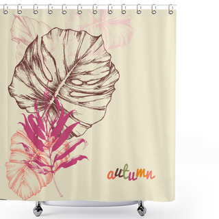 Personality  Fall Leaves Background Shower Curtains