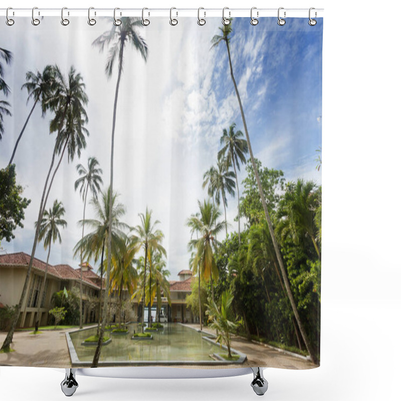 Personality  Sri Lanka - Ahungalla - Huge Palm Trees At A Resort Shower Curtains