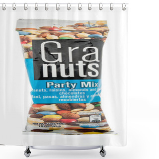 Personality  Winneconne, WI - 20 August 2018: A Package Of Gra Nuts Party Mix From Colombia On An Isolated Background Shower Curtains