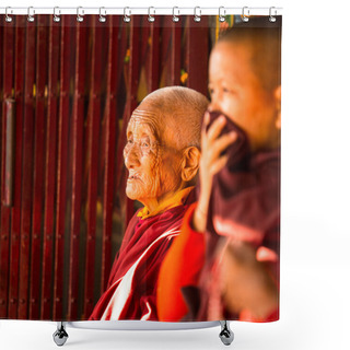 Personality  Buddhist Monk Shower Curtains