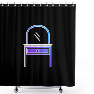 Personality  Bed Room Mirror On A Drawer Furniture Blue Gradient Vector Icon Shower Curtains