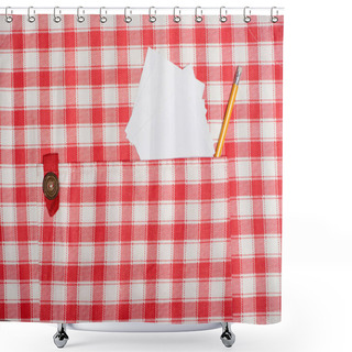 Personality  Pencil And Adhesive Notes In Pocket Shower Curtains