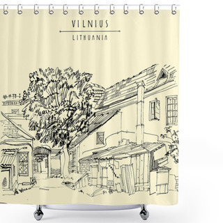 Personality  House In Vilnius Old Town, Lithuania Shower Curtains