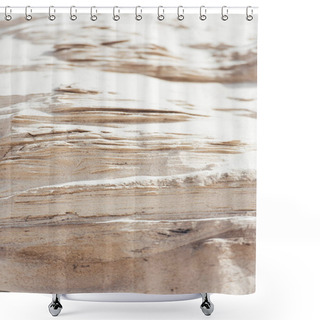 Personality  Close Up Of Brown Dry Sand In Desert Shower Curtains
