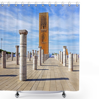 Personality  Marocco,Rabat. The Hassan Tower Opposite The Mausoleum Of King M Shower Curtains