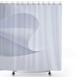 Personality  Close Up View Of Curved Paper Sheet On White Background Shower Curtains
