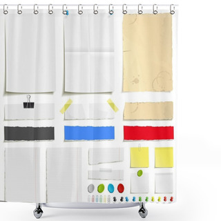 Personality  Paper And Paperclip Set Shower Curtains