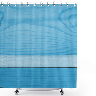 Personality  Blue Wood Shower Curtains
