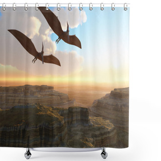 Personality  Prehistoric Canyon Shower Curtains