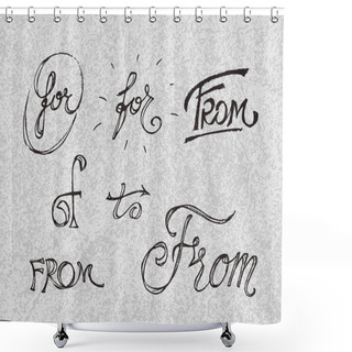 Personality  Handwritten Catchwords And Ampersands Shower Curtains