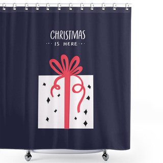 Personality  Gift Box And Greeting Phrase Shower Curtains