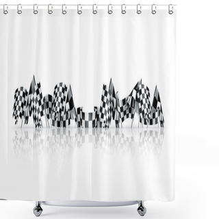 Personality  Checkered Flags Vector Shower Curtains