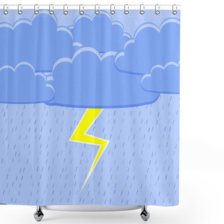 Personality  Rain With Lightning. Vector Illustration. Shower Curtains